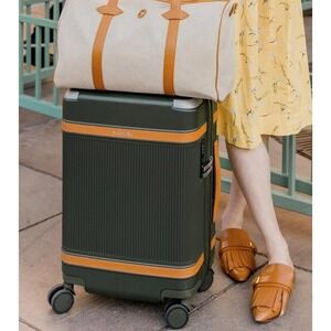 Paravel $395 Carry-On Spinner Suitcase Safari Green Hardshell Luggage